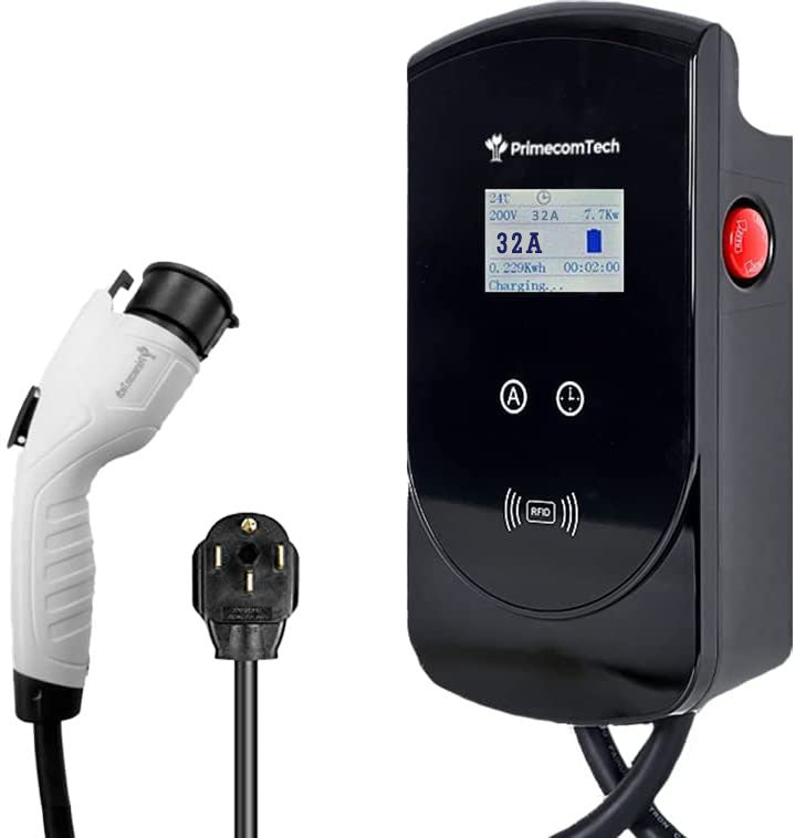 Primecom 32 & 40 Amp Level 2 EV Charger | 220 Volt | 25 & 30 Feet Length Only In ElectoGb