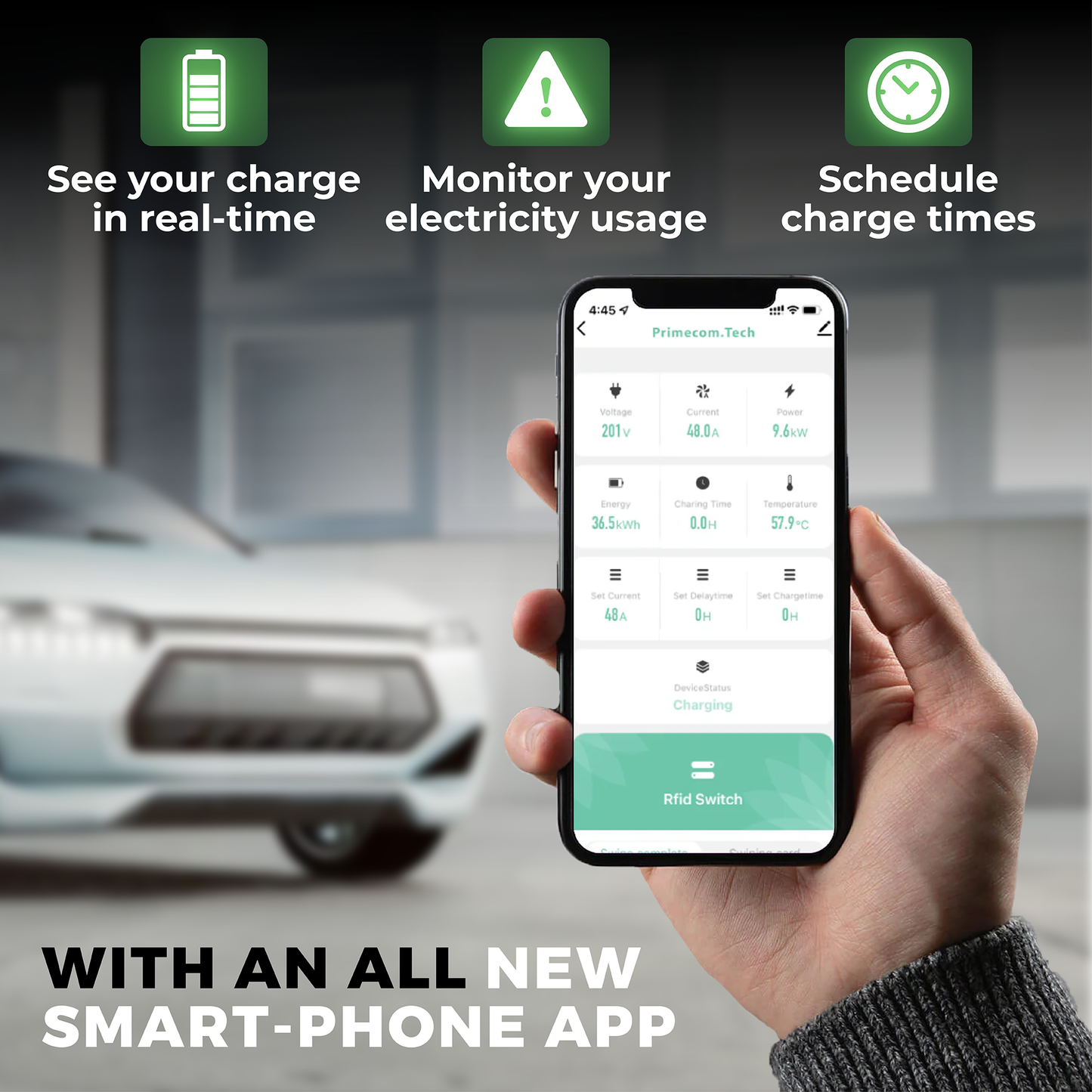 Primecom 50 Amp Level 2 Adjustable EV Charger Only In ElectoGb