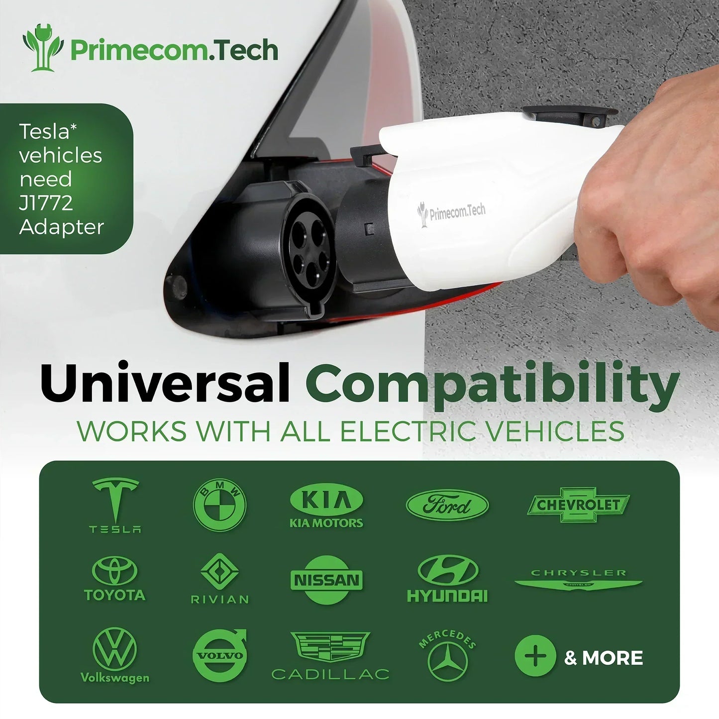 Primecom 24 Amp Level 2 EV Charger Amperage Adjustable: 10A - 16A - 24A Only In ElectoGb