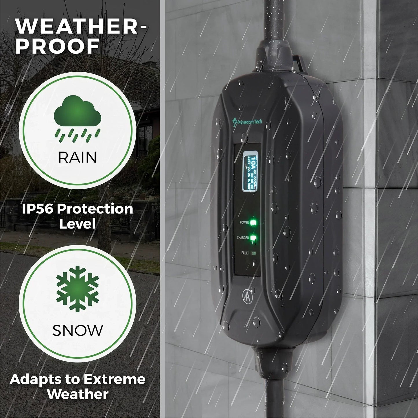 Primecom 24 Amp Level 2 EV Charger Amperage Adjustable: 10A - 16A - 24A Only In ElectoGb