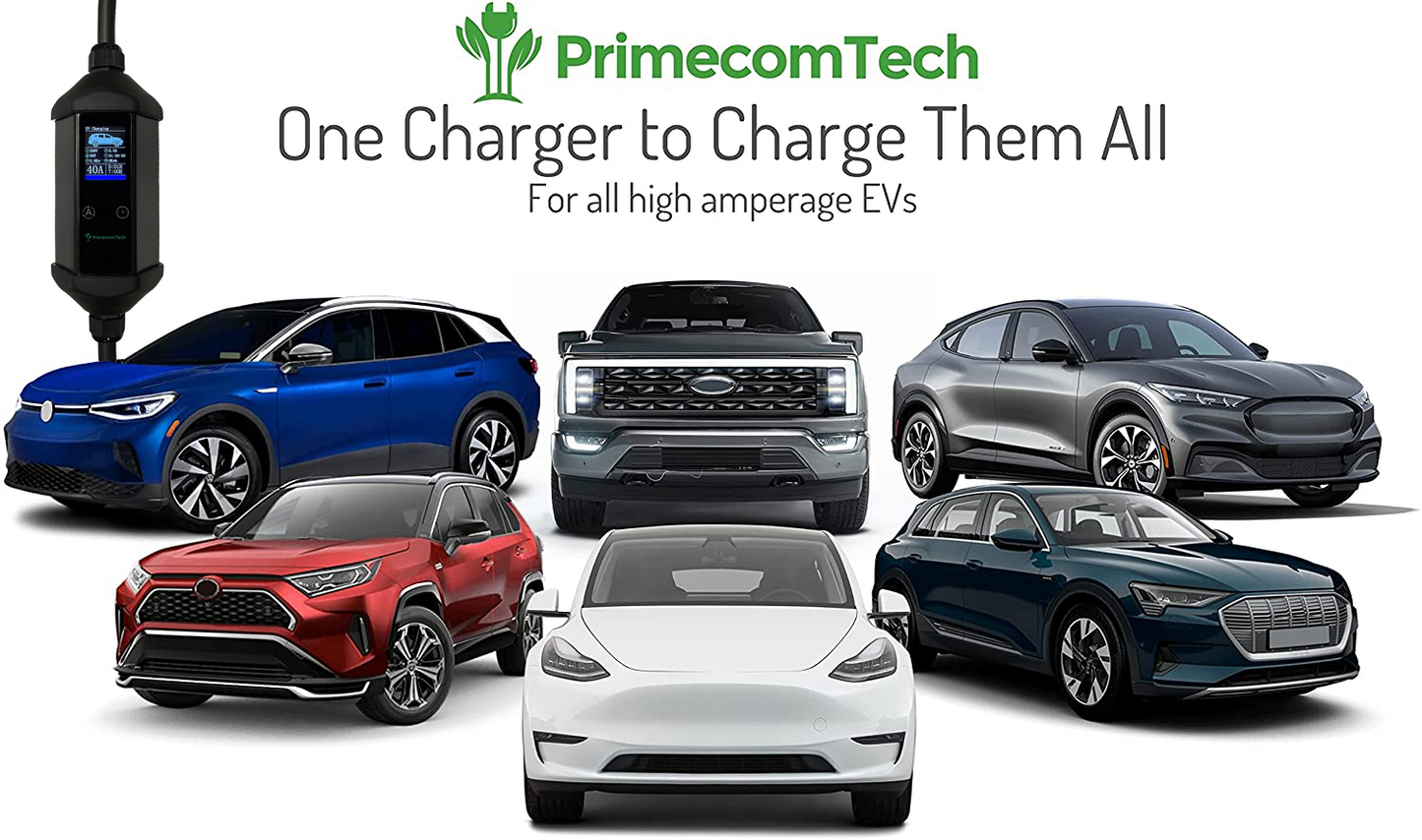 Primecom 40 & 48 Amp Level 2 EV Charger 220 Volt | 30 - 40 - 50 Feet Only In ElectoGb