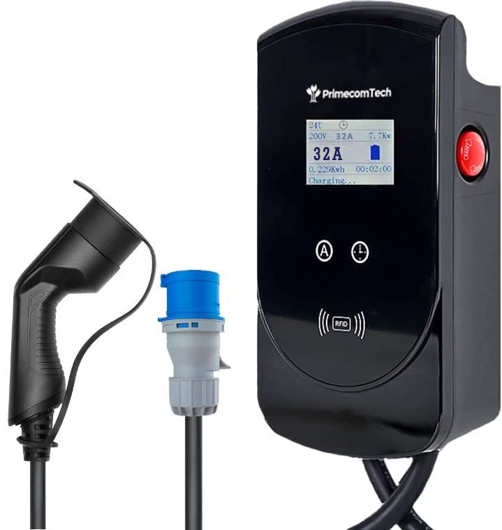 Primecom 32 & 40 Amp Level 2 EV Charger | 220 Volt | 25 & 30 Feet Length Only In ElectoGb
