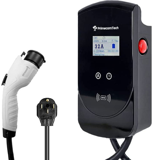 Primecom 32 & 40 Amp Level 2 EV Charger | 220 Volt | 25 & 30 Feet Length Only In ElectoGb