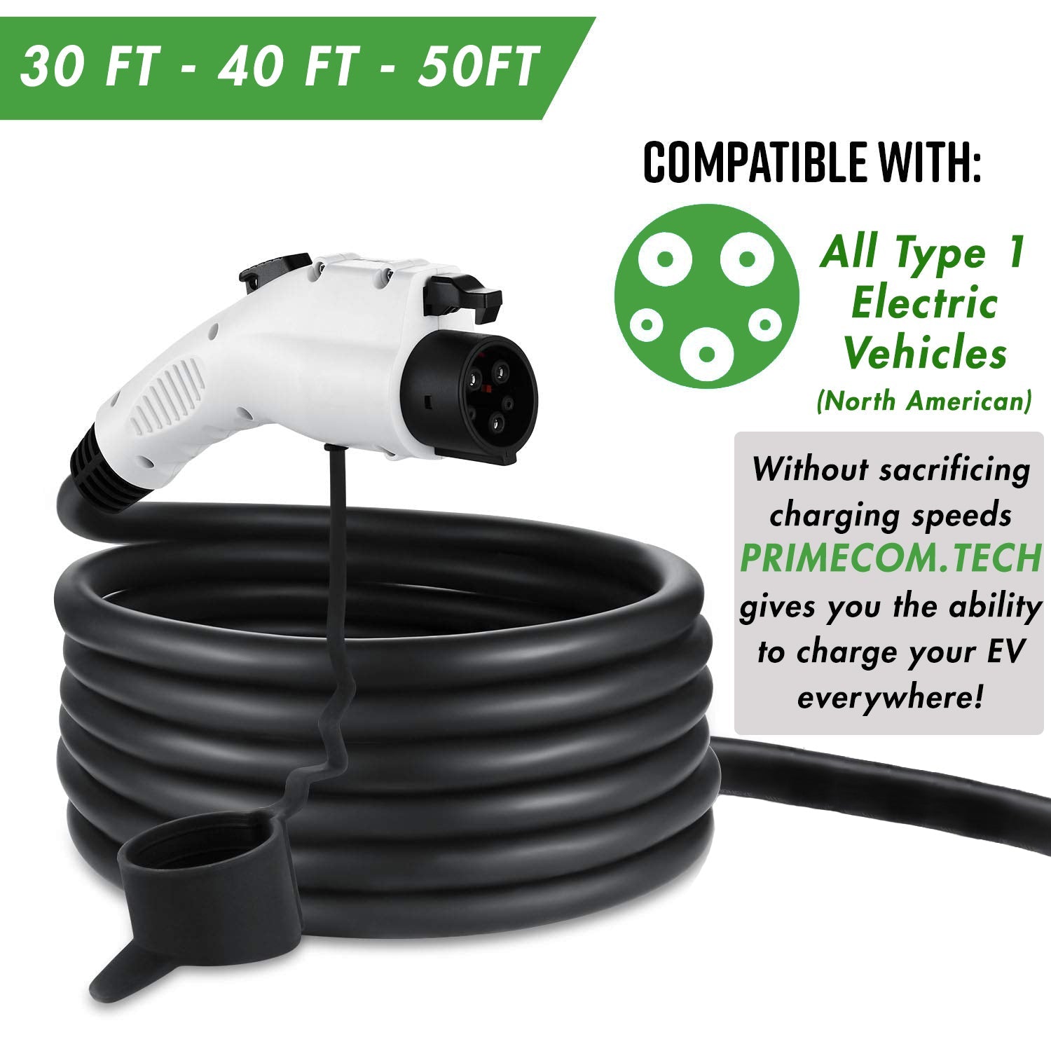 Primecom 32 Amp Level 2 Electric Vehicle (EV) Charger Amperage Adjustable Only In ElectoGb
