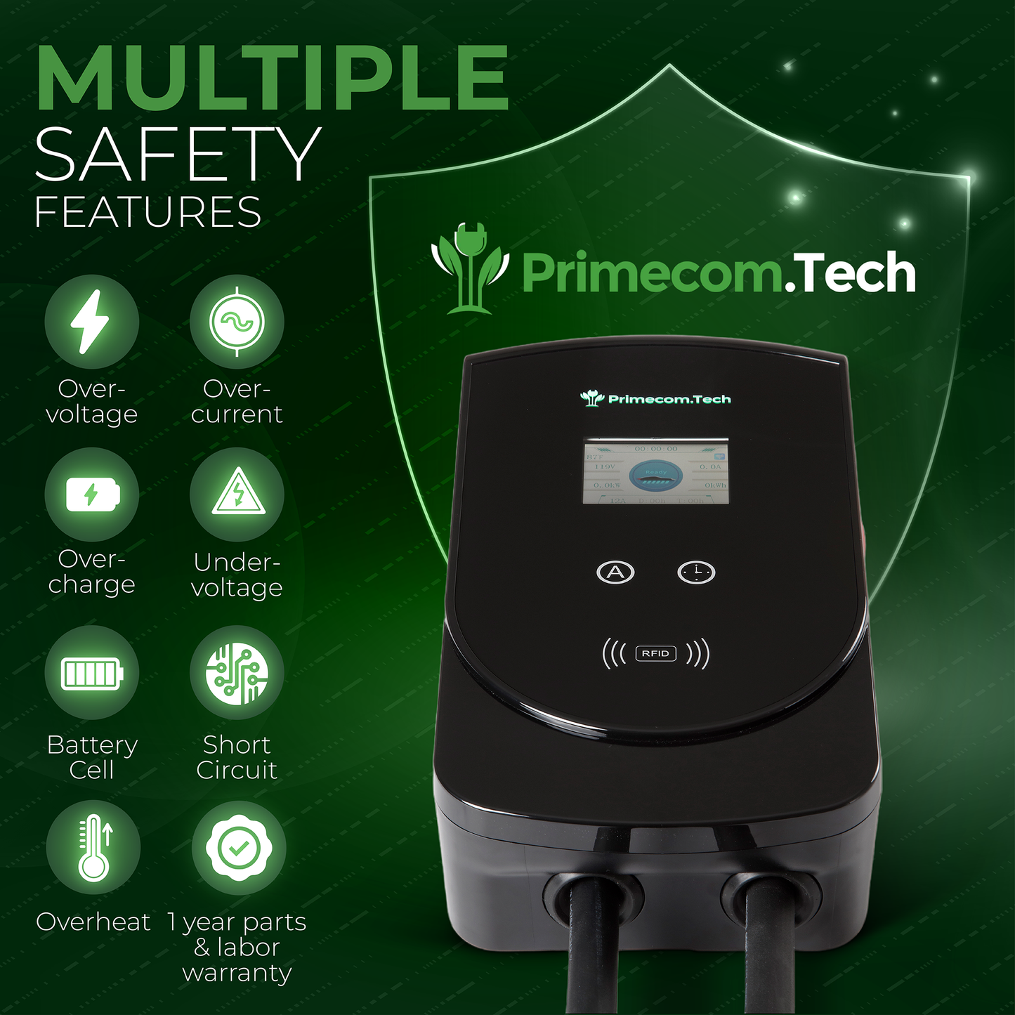 Primecom 50 Amp Level 2 Adjustable EV Charger Only In ElectoGb