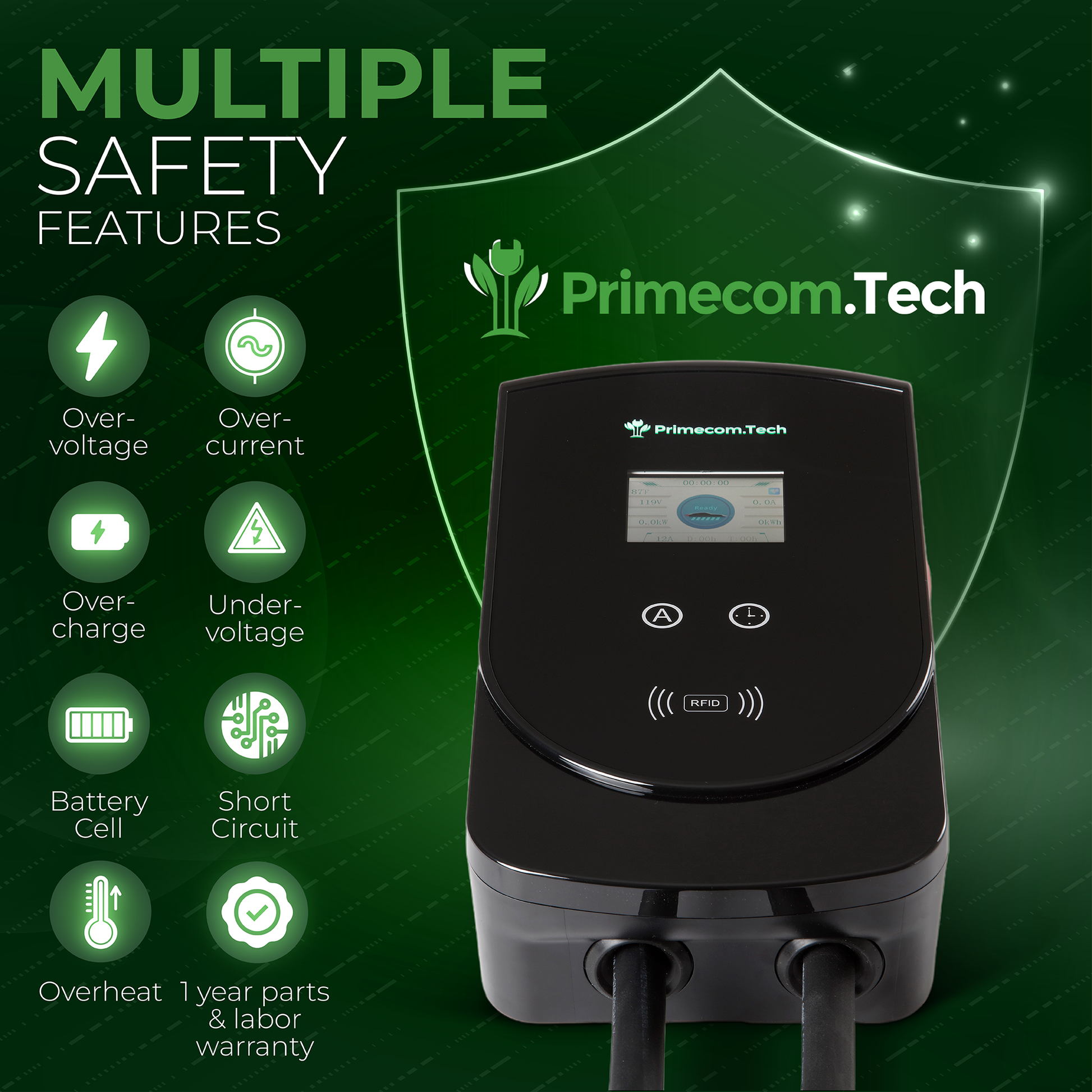 Primecom 50 Amp Level 2 Adjustable EV Charger Only In ElectoGb