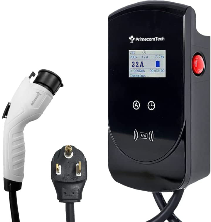 Primecom 32 & 40 Amp Level 2 EV Charger | 220 Volt | 25 & 30 Feet Length Only In ElectoGb
