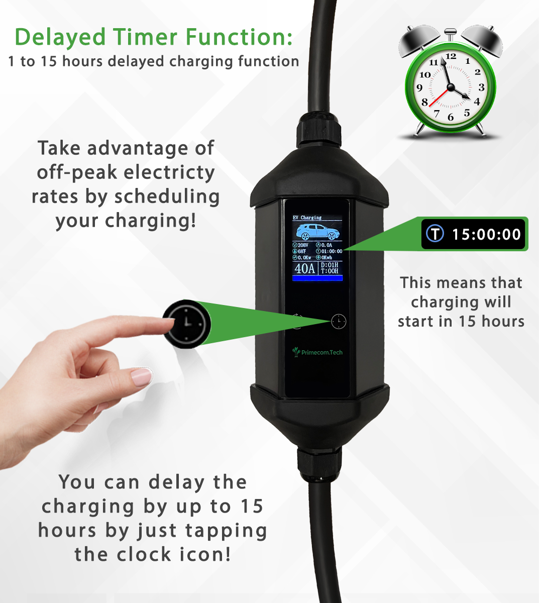 Primecom 40 & 48 Amp Level 2 EV Charger 220 Volt | 30 - 40 - 50 Feet Only In ElectoGb