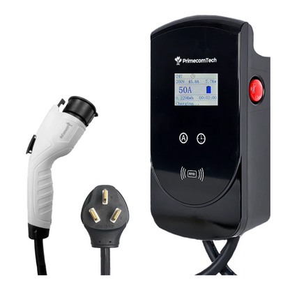 Primecom 50 or 80 Amp Level 2 EV Charger -  50 Feet Cord Lengths Only In ElectoGb