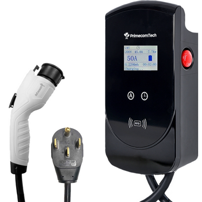 Primecom 50 or 80 Amp Level 2 EV Charger -  50 Feet Cord Lengths Only In ElectoGb