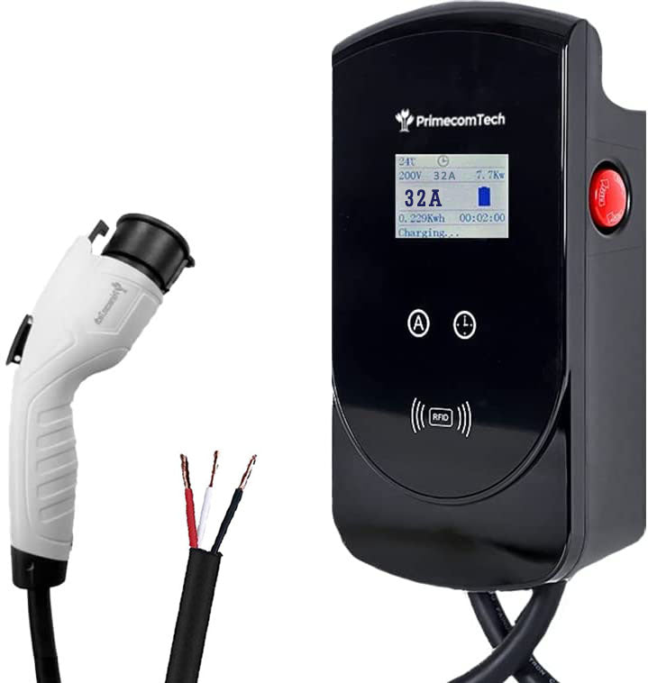 Primecom 32 & 40 Amp Level 2 EV Charger | 220 Volt | 25 & 30 Feet Length Only In ElectoGb