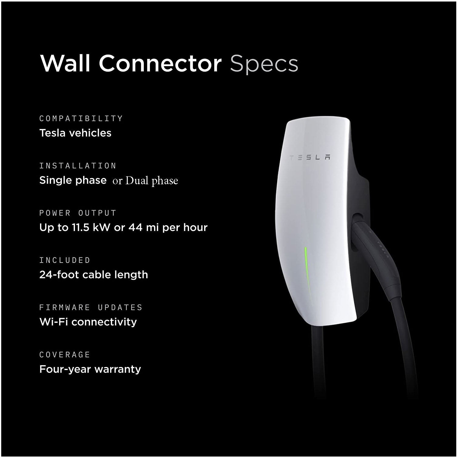 Tesla Gen 3 Wall Connector, Tesla Home Electrical Vehicle Charging Station Only In ElectoGb