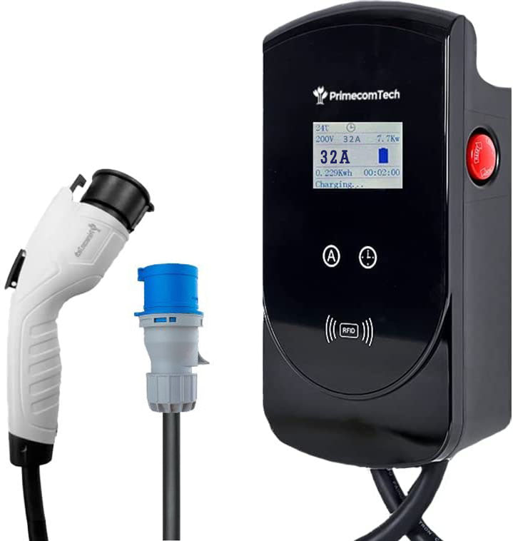 Primecom 32 & 40 Amp Level 2 EV Charger | 220 Volt | 25 & 30 Feet Length Only In ElectoGb