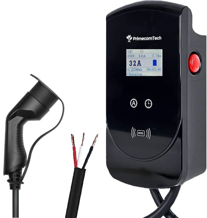 Primecom 32 & 40 Amp Level 2 EV Charger | 220 Volt | 25 & 30 Feet Length Only In ElectoGb